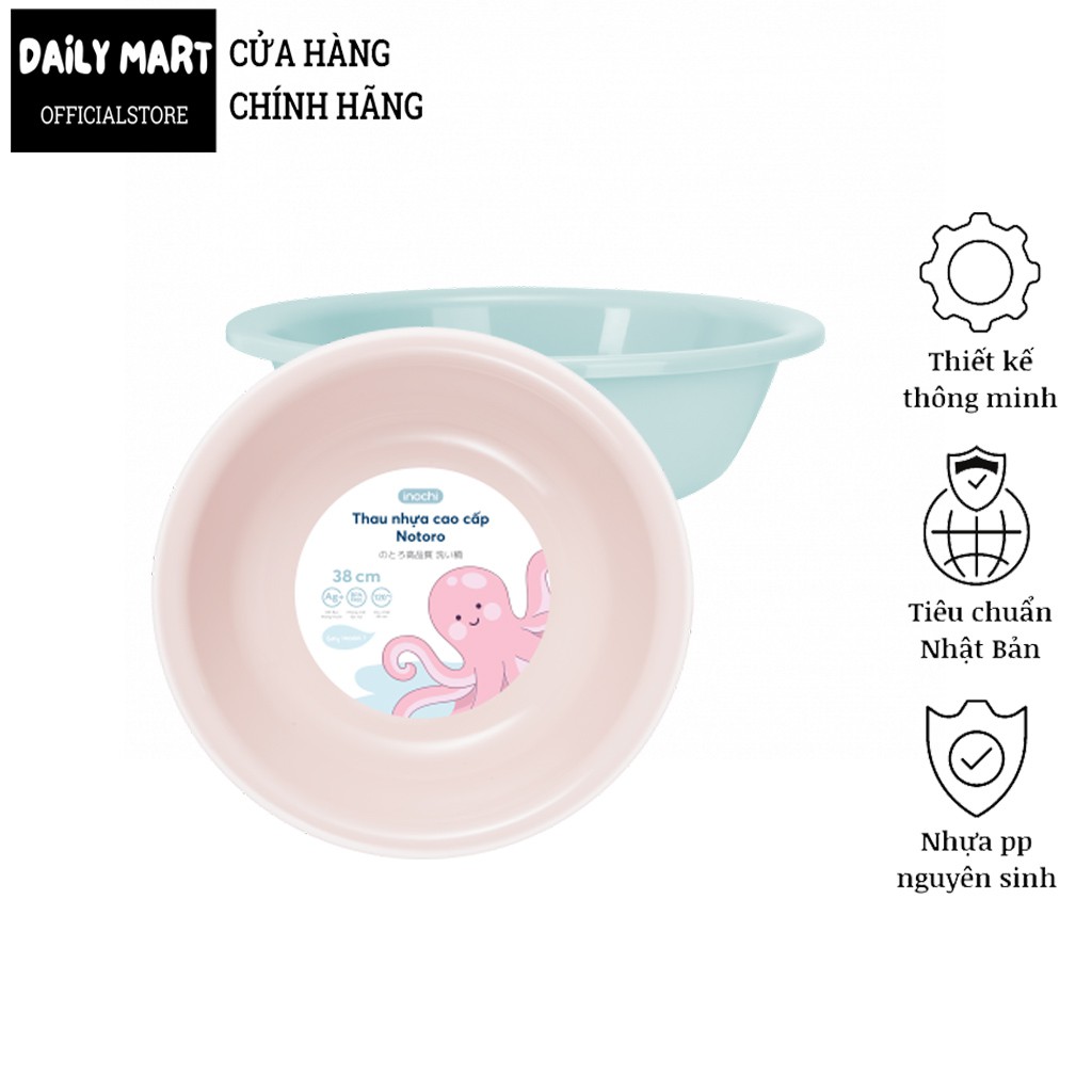 Thau Nhựa Cao Cấp Notoro 38cm - Chậu Nhựa Dạng Tròn Khử Khuẩn, Khử Mùi Chính Hãng Inochi