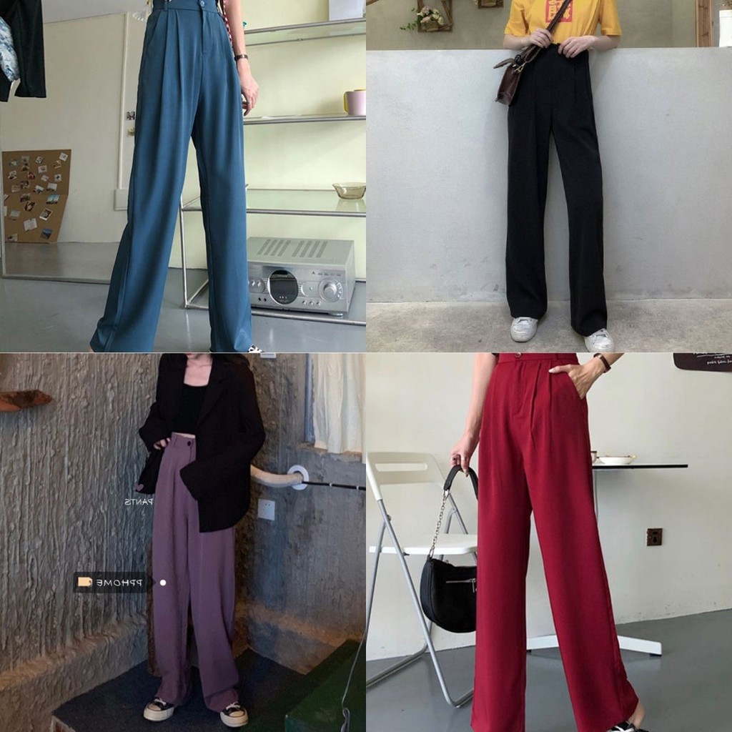 Quần Nữ Cạp Cao Ống Rộng Vải Suông Phong Cách Công Sở | BigBuy360 - bigbuy360.vn