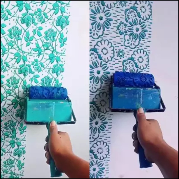 Cây Lăn Sơn Tường Bằng Cao Su 5 "Họa Tiết 3D Trang Trí Phòng