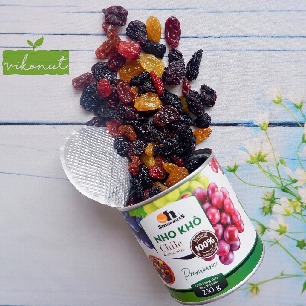 Nho Khô Mix Chile 3 màu dòng thượng hạng 250g - Chilean Raisins Jumbo Size