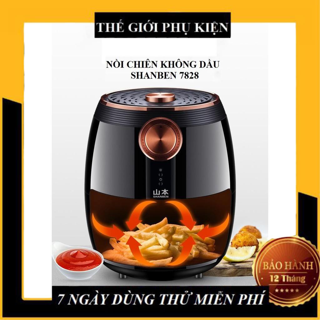 Nồi chiên không dầu điều khiển cơ SHANBEN 7828 dung tích 4.5L, nồi chiên không dầu công suất 1400W