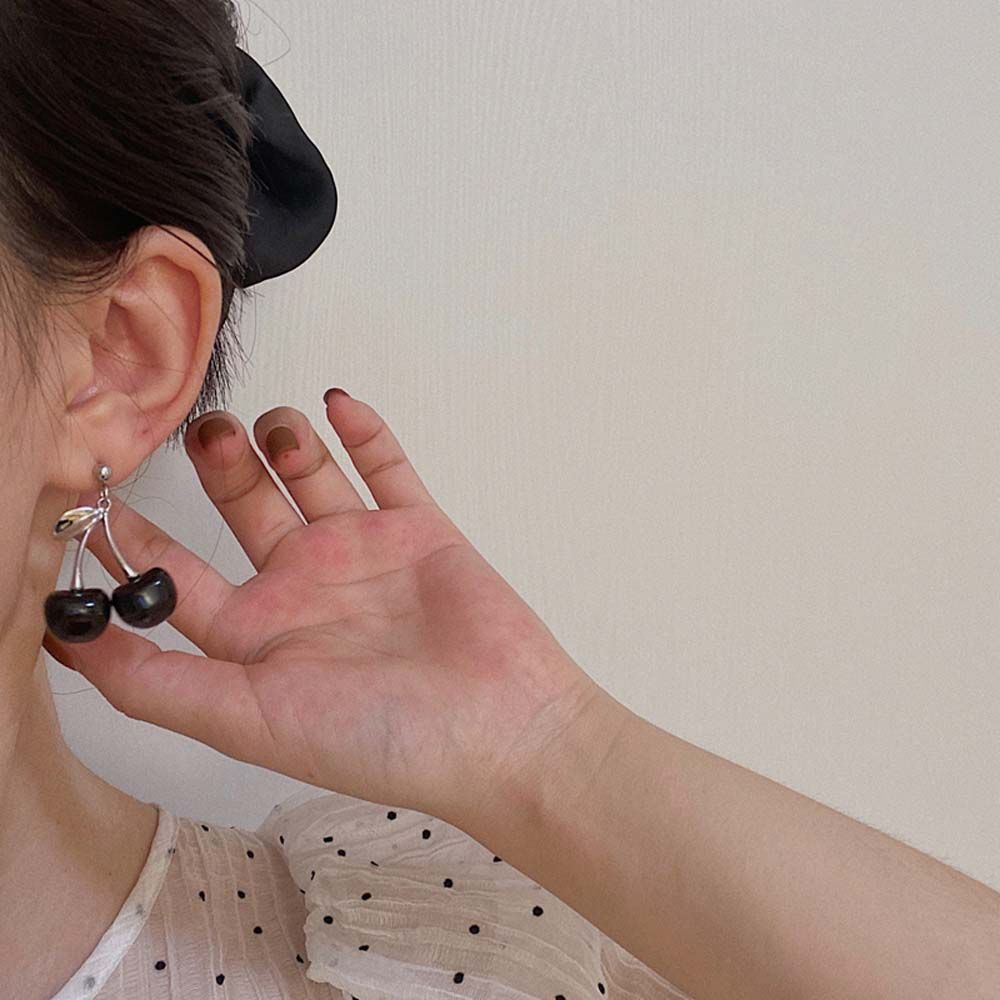 Bông tai hình trái cherry dễ thương phong cách Hàn Quốc cho nữ