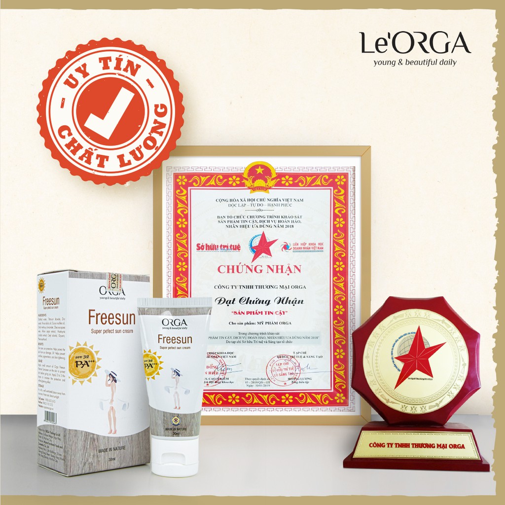 Kem Chống Nắng Le'Orga - Freesun Chống Trôi, Xịt Dưỡng Trắng Da | BigBuy360 - bigbuy360.vn