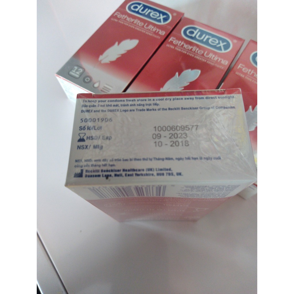 [Sỉ durex][COMBO] 4 hộp Bao cao su SIÊU MỎNG Durex Fertherlite Ultima - 48 cái