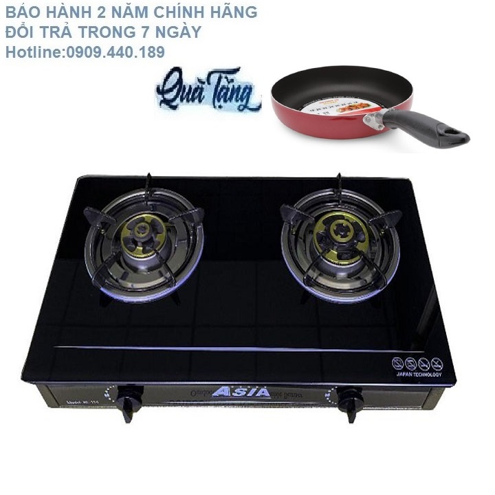 Bếp gas đôi mặt kiếng Asia (114 điếu hộp 1 bên lớn)