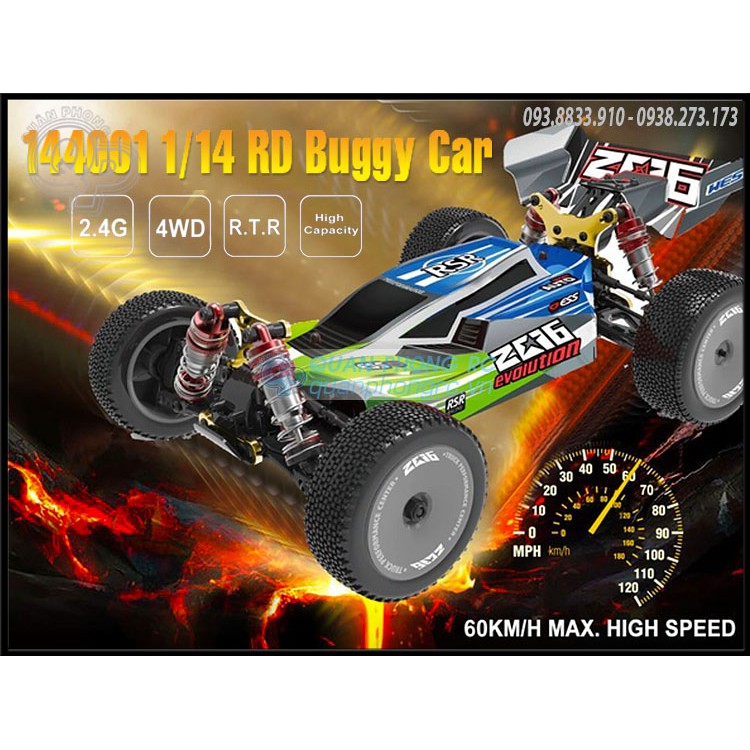 Xe 1/24 WLtoy 144001 1/14 2.4G 4WD Xe đua RC tốc độ cao 60km/h