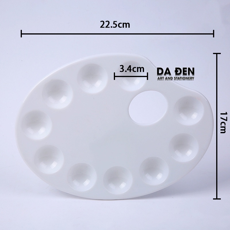 [DA ĐEN] Khay Pha Màu Oval 10 Ô Keep Smiling (17*22.5CM)