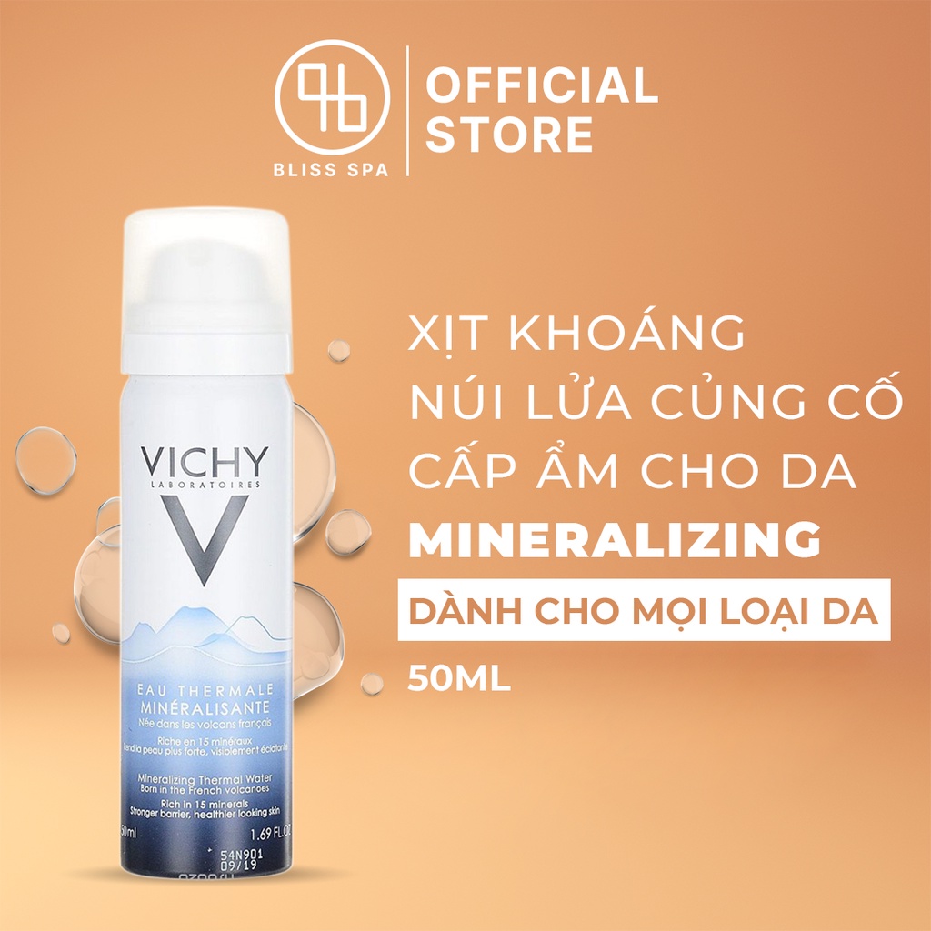 Xịt Khoáng Mặt Dưỡng Da VICHY Cấp Ẩm Cho Da Chống Lão Hóa Mineralizing Thermal Water 50ml, 150ml - Bliss Spa