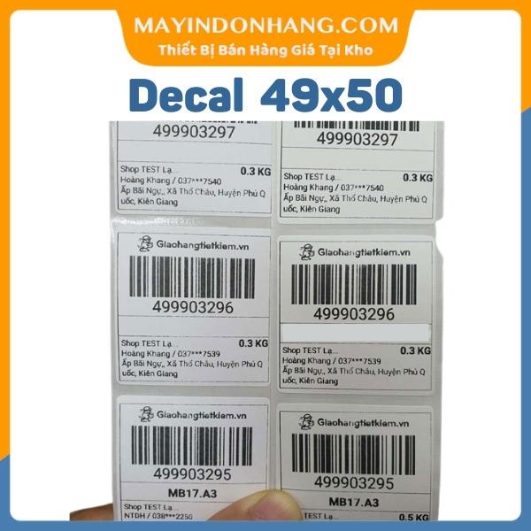 Decal in vận đơn GHTK 49x50 25M Gần 500 Tem