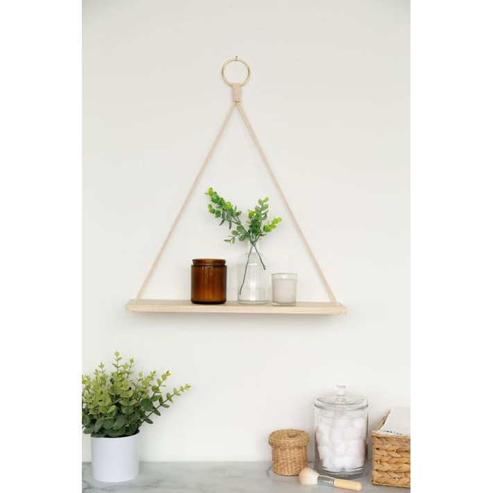 Kệ Treo Tường Decor Khung kệ gỗ, dây thừng treo tường trang trí phong cách retro hot 2021. 1TẦNG 10X30