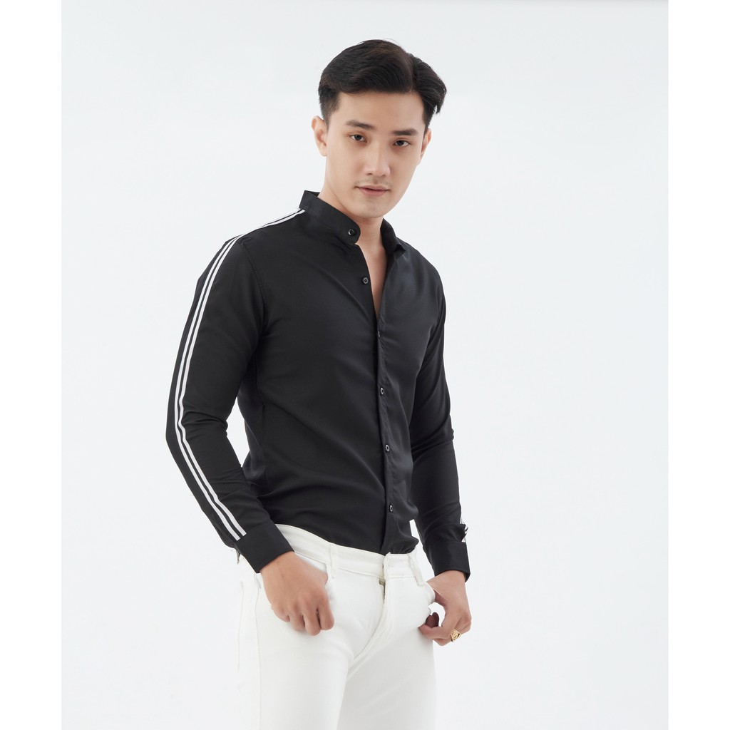Áo sơ mi nam cổ tàu dài tay dây viên vải êm bền đẹp sơ mi nam công sở HOT TREND (cam kết giống hình) | BigBuy360 - bigbuy360.vn