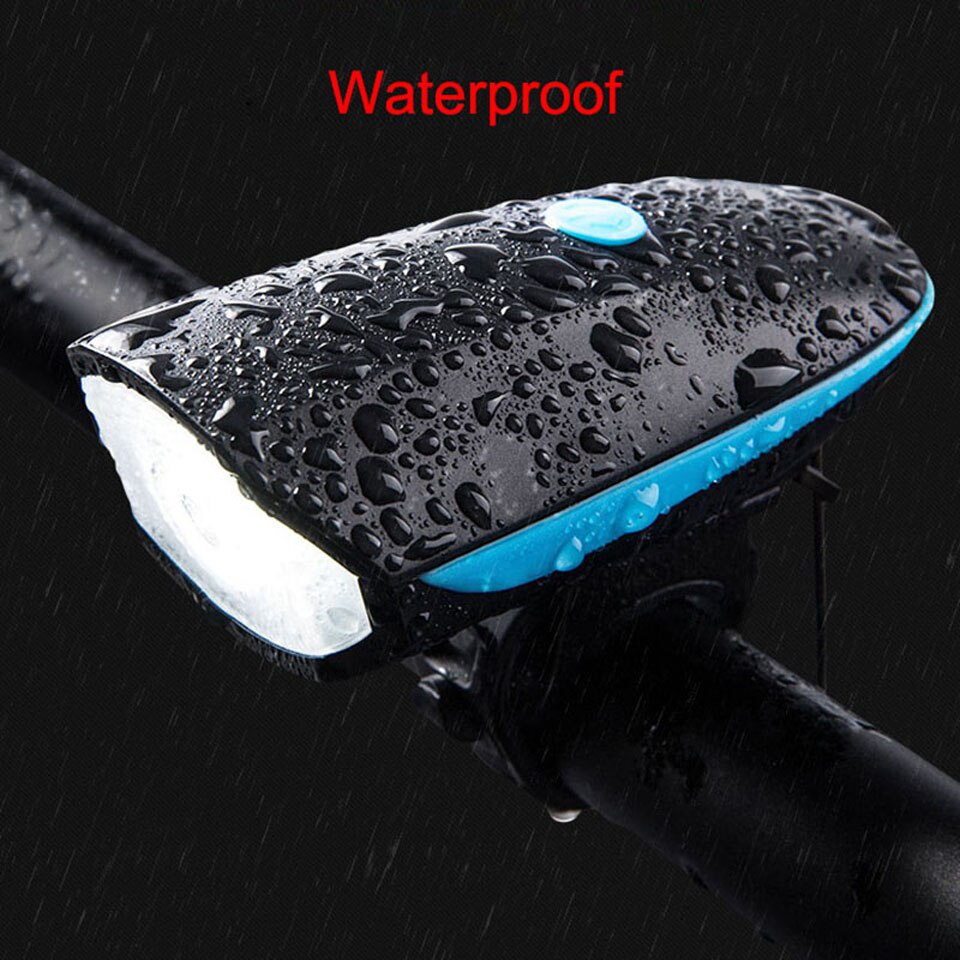 Đèn pin xe đạp cực sáng kèm còi, 120db không thấm nước, sạc USB đa năng cho xe đạp, xe máy