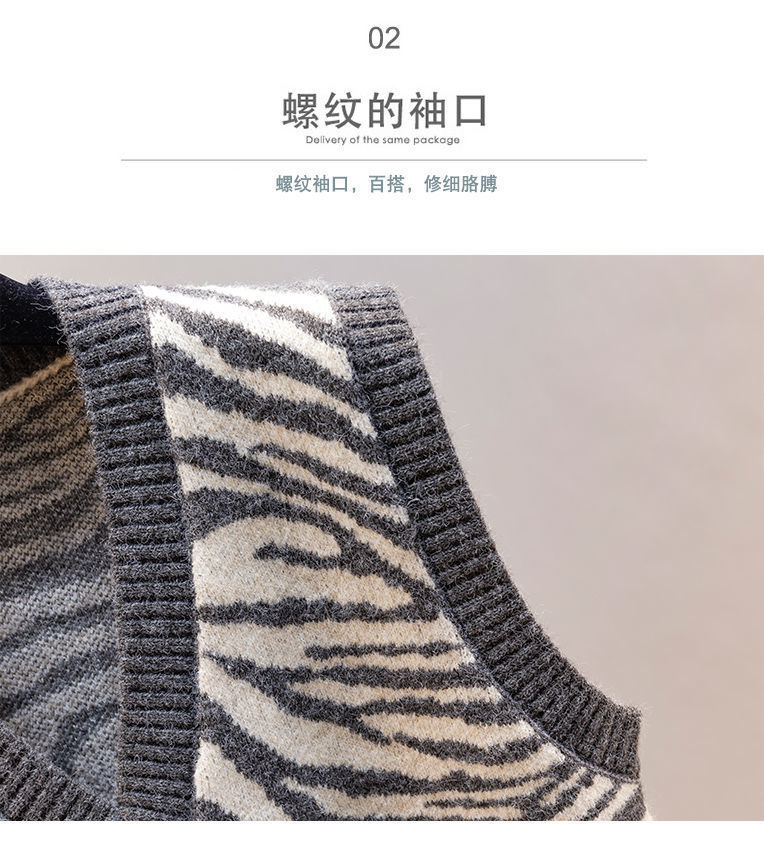 Áo Khoác Len Không Tay Họa Tiết Sọc Ngựa Vằn Thời Trang Cho Nữ | BigBuy360 - bigbuy360.vn