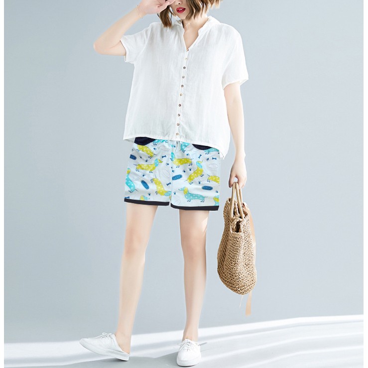 quần short hoạt hình unisex oversize 40-90kg (m7)
