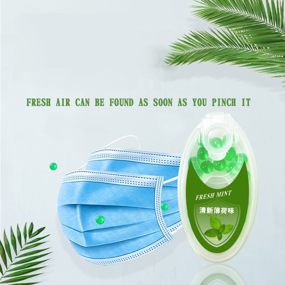 Hộp 100 viên khử mùi khẩu trang hương bạc hà/trái cây tùy chọn thoáng khí