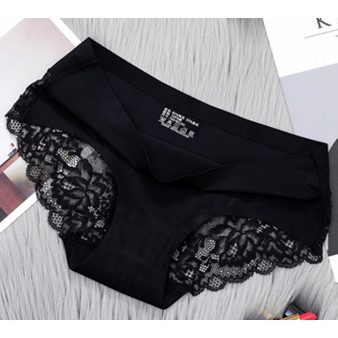 Xả lỗ-Quần Lót Nữ Đúc Su Không Đường May Phối Ren Quyến Rũ Gợi Cảm Q093