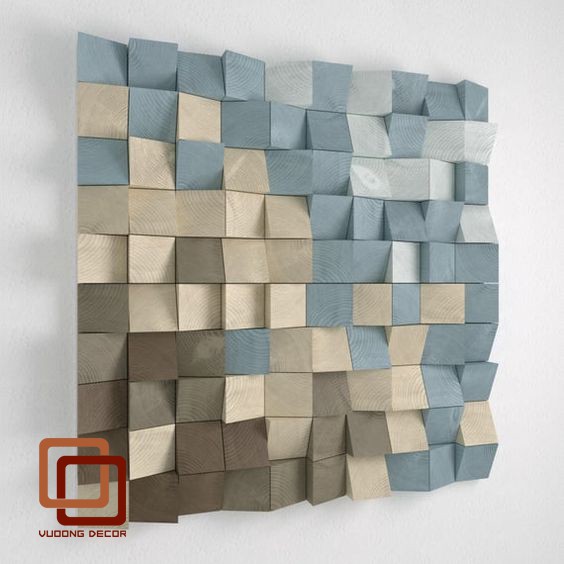 Tranh gỗ treo tường, tranh gỗ mosaic Vuongdecor treo tường phòng khách, tranh gỗ 3d treo tường phòng ngủ.