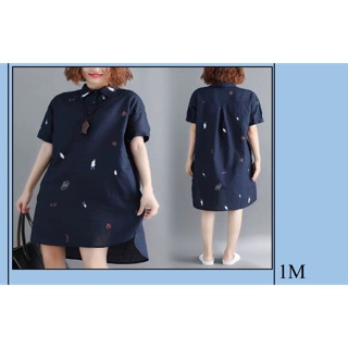 Váy thô navy thêu nhí m vay sọc cam m hoai thu pham