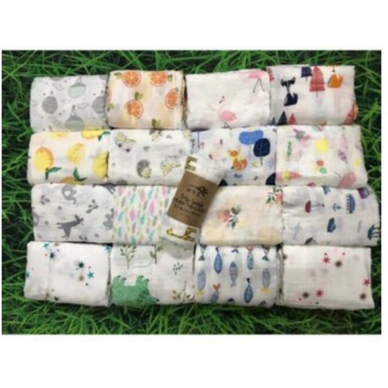 Khăn tắm sợi tre Muslin 2 lớp cho bé sơ sinh size to