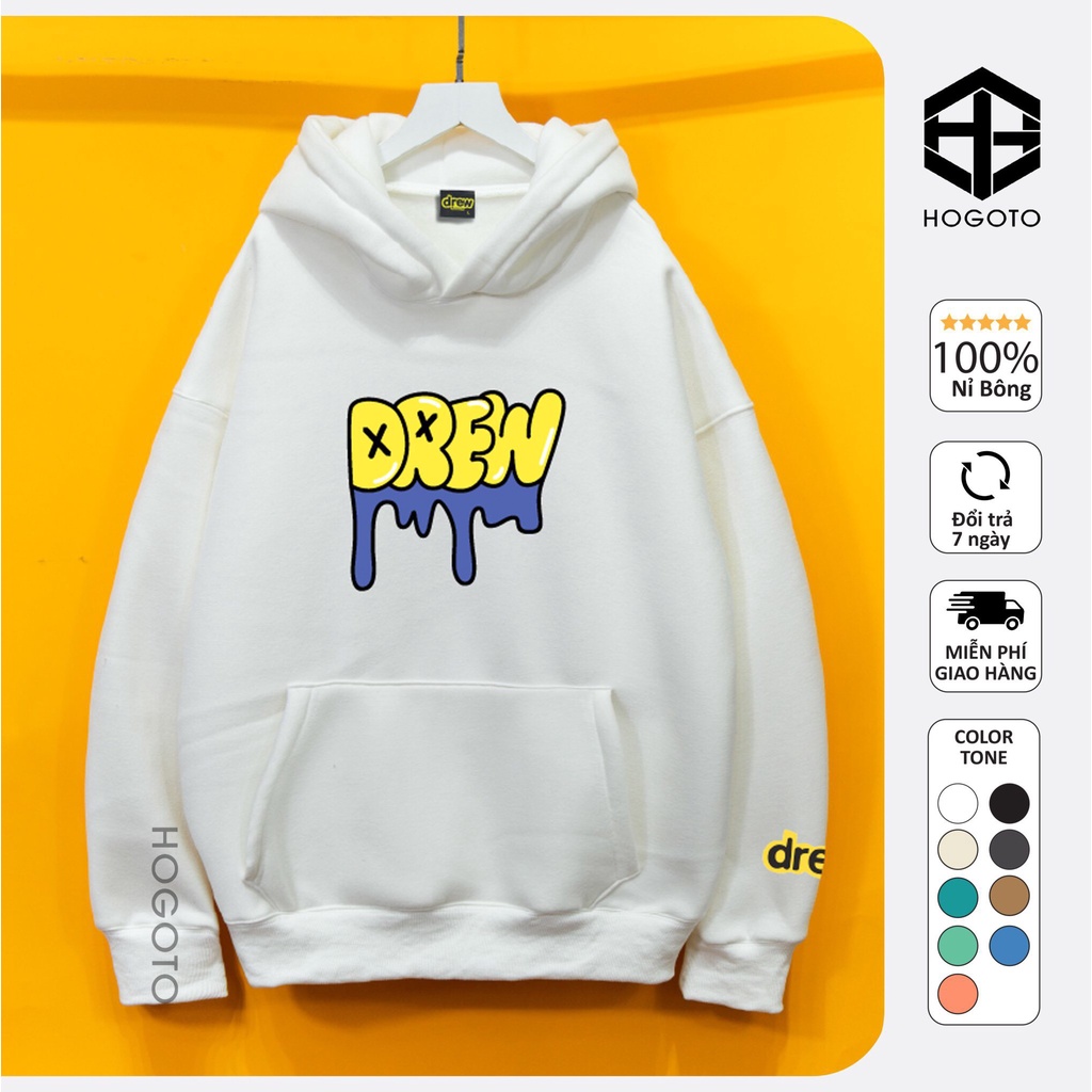 Áo nỉ Hoodie Drew CHỮ CHẢY Hogoto shop , Áo hoodie nam nữ nỉ bông cotton | BigBuy360 - bigbuy360.vn