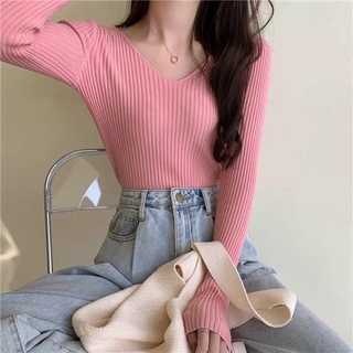 MS220 Áo len tăm lông cừu cổ tim Quảng Châu
