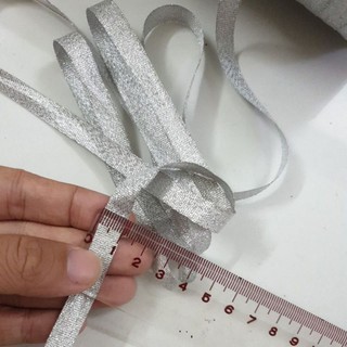 10m ruy băng nhũ bạc 1cm