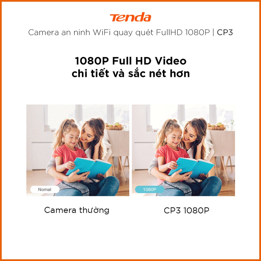 Camera IP WIFI Tenda CP3 1080 FULL HD xoay 360- hàng chính hãng