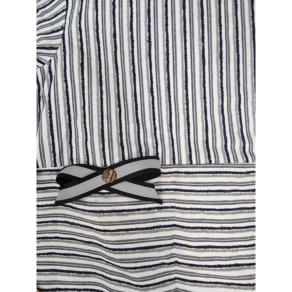 Đầm kẻ sọc xám nơ túi tay lỡ Sora Chan - M029