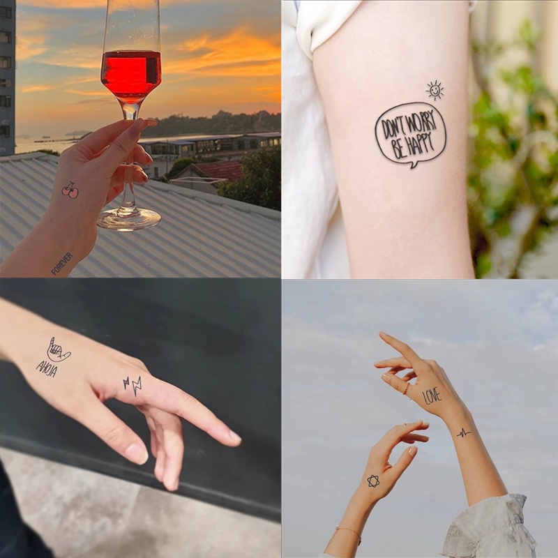 Hình Xăm Dán Chống Thấm Lâu Trôi Hình Hoạt Hình Phong Cách Hàn Quốc Đáng Yêu 1 Cái