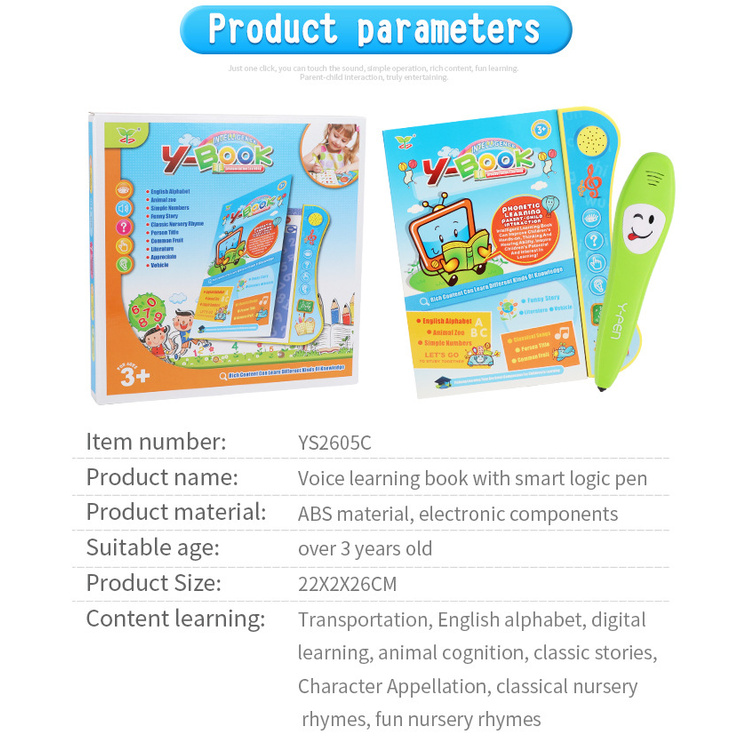 Children English Early Learning Book Kids Ebook With Voice Pen Touchpad Music Song Toy Books Mainan Toys Buku Latihan