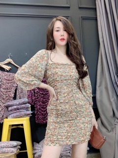 Đầm body nhún eo
