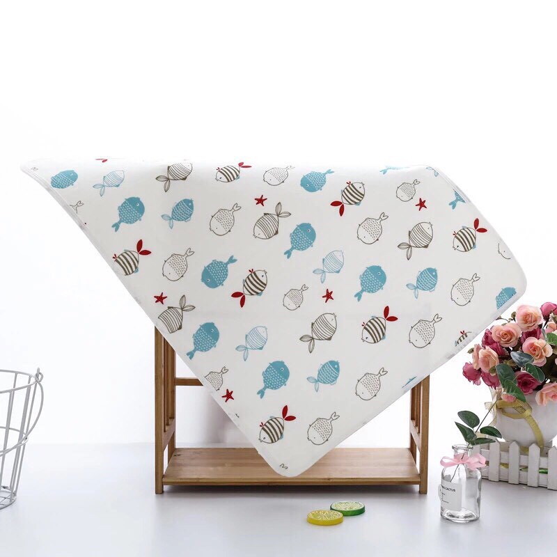 Thảm chống thấm 6 lớp sợ tre hình đáng yêu 50x70cm xuất nhật