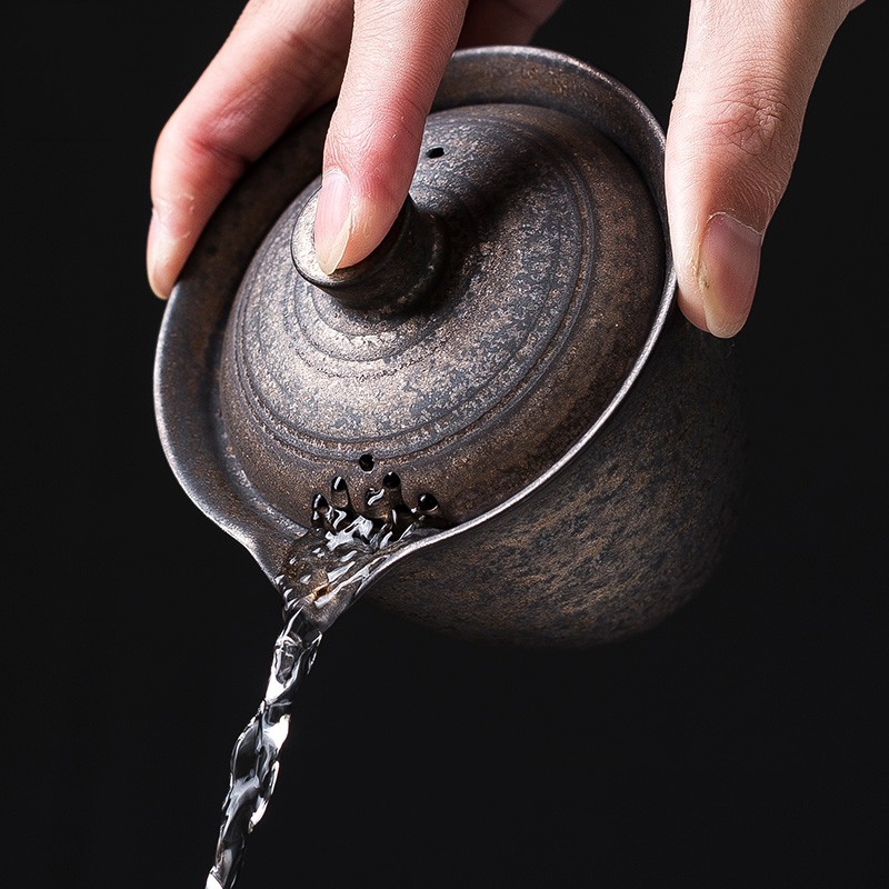 Gốm Bát Vàng MEN Bát Chén Kung Fu Trà Trà Nhật Bản Nồi Tay Duy Nhất Lớn Trà