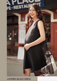 Đầm bầu cao cấp- Mẫu đầm cổ V 2 lớp siêu đẹp..!