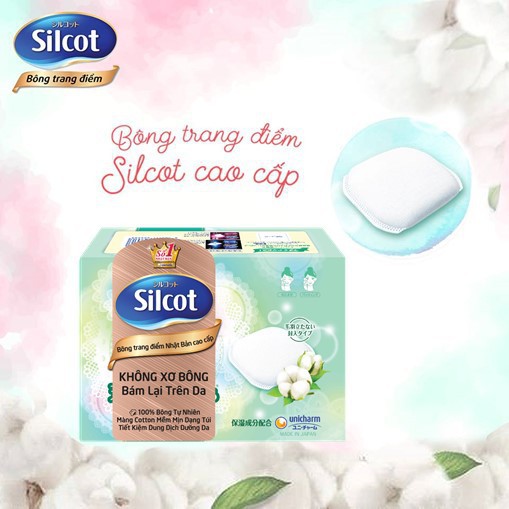 Combo 6 hộp bông tẩy trang cao cấp Silcot Premium (Xanh lá) 66 miếng/hộpX6