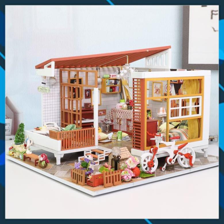 Mô hình nhà búp bê gỗ DIY Nhà búp bê lắp ghép Em là một giấc mơ A04 Toy World
