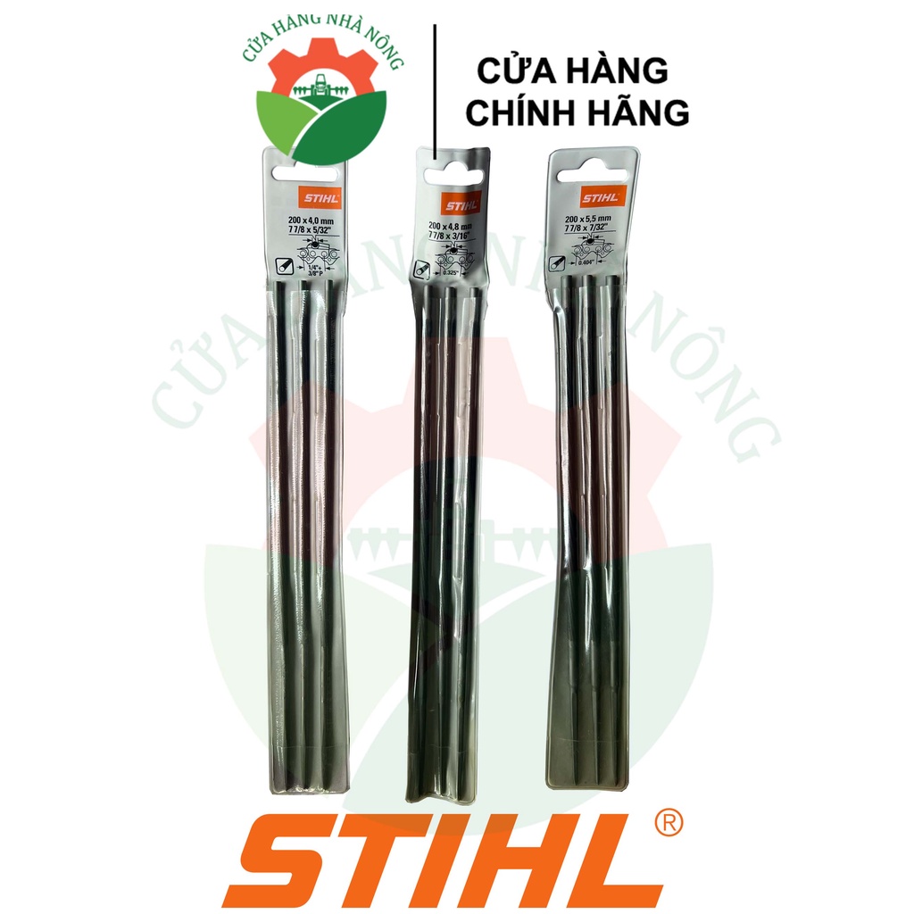 Bộ 3 dũa cưa máy STIHL 4/4,8/5,5mm hàng chính hãng