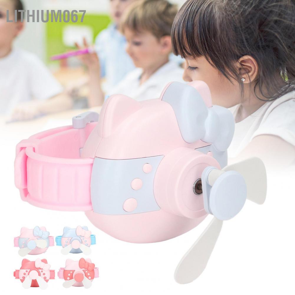 Lithium067 Quạt Mini Đeo Tay Hình Đồng Hồ Dạng Đồng Hồ Cho Trẻ Em Quạt đồng hồ mini USB có thể sạc lại cổ tay dễ thương mát mẻ cho trẻ em gái trong nhà ngoài trời