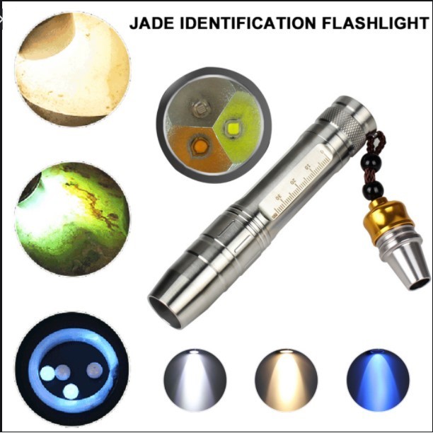 Đèn Pin LED 3in1, sáng Trắng-Vàng-Tím UV giúp nhận dạng trang sức