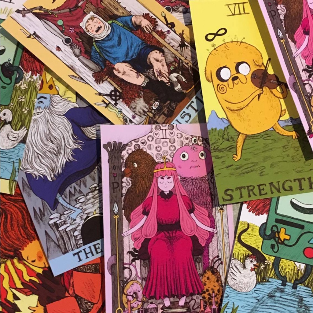 Set 30 (+2) tấm decal lá bài Tarot dán tường chủ đề Adventure Time - Wall Collage - Cán bảo vệ hình ảnh - Sẵn keo