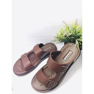 [FREE SHIP] [FREE SHIP] Dép da nam quai ngang cao cấp đế da  êm ái - da bò nguyên tấm phong cách trẻ trung