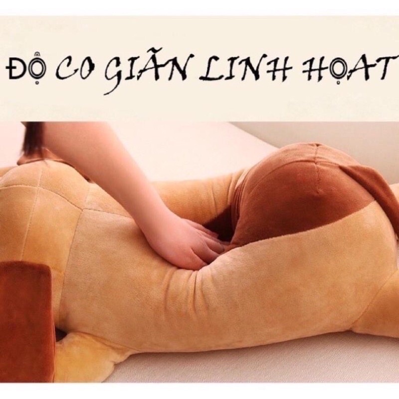 Gấu Ôm Chó Nằm Tai Dài Hàng Bông Gòn Đẹp Cao Cấp, Chó Bông Mũi Tim,Gối Ôm Chó size 40Cm-1M