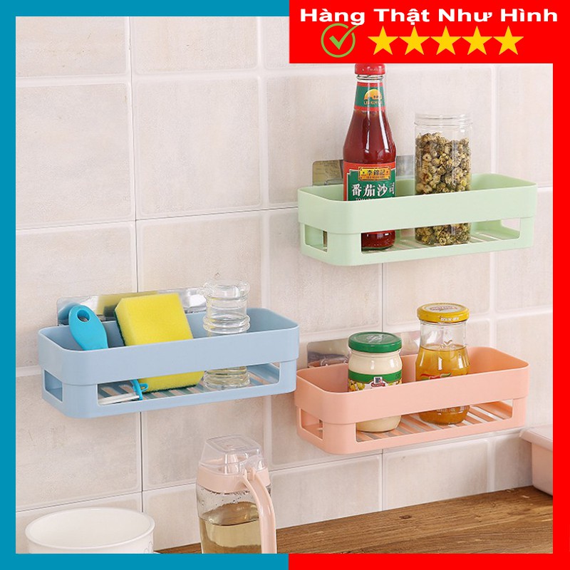 Kệ Để Đồ Nhà Tắm, Nhà Bếp, Kệ Dán Tường Hình Chữ Nhật Chịu Lực 4kg Tiện Lợi - MTDDT