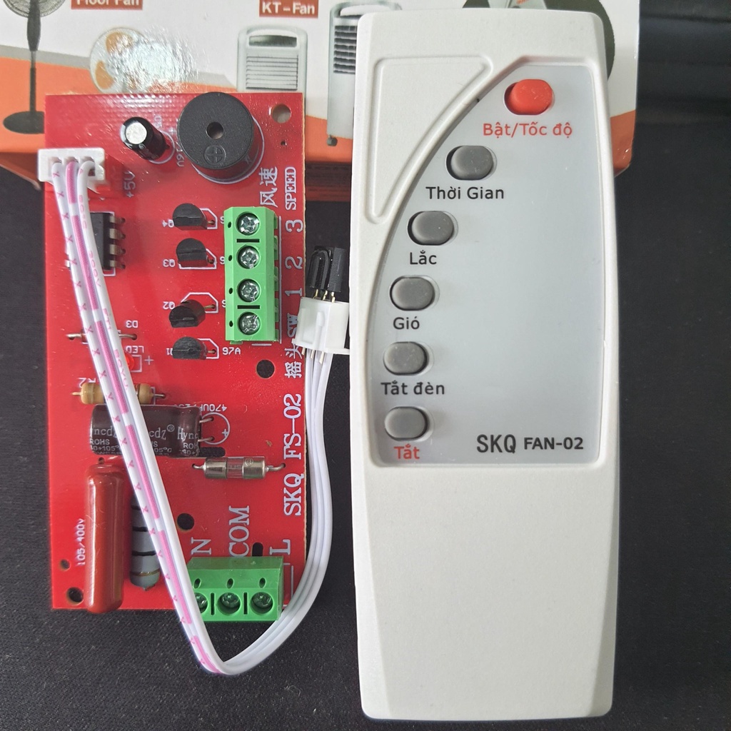 Mạch quạt điều khiển từ xa mạch đỏ tiếng việt loại tốt có cầu chỉ bảo vệ