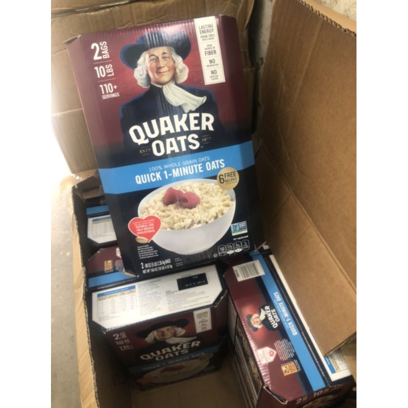 Yến Mạch QUAKER OATS thùng 4,52kg ( Cán dẹt- cán vỡ) giảm cân, ăn liền