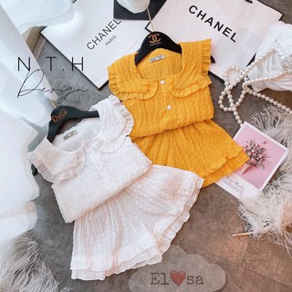 Quần áo bé gái - Bộ đũi xốp 3 màu siêu xinh cho bé từ 1-5 Tuổi