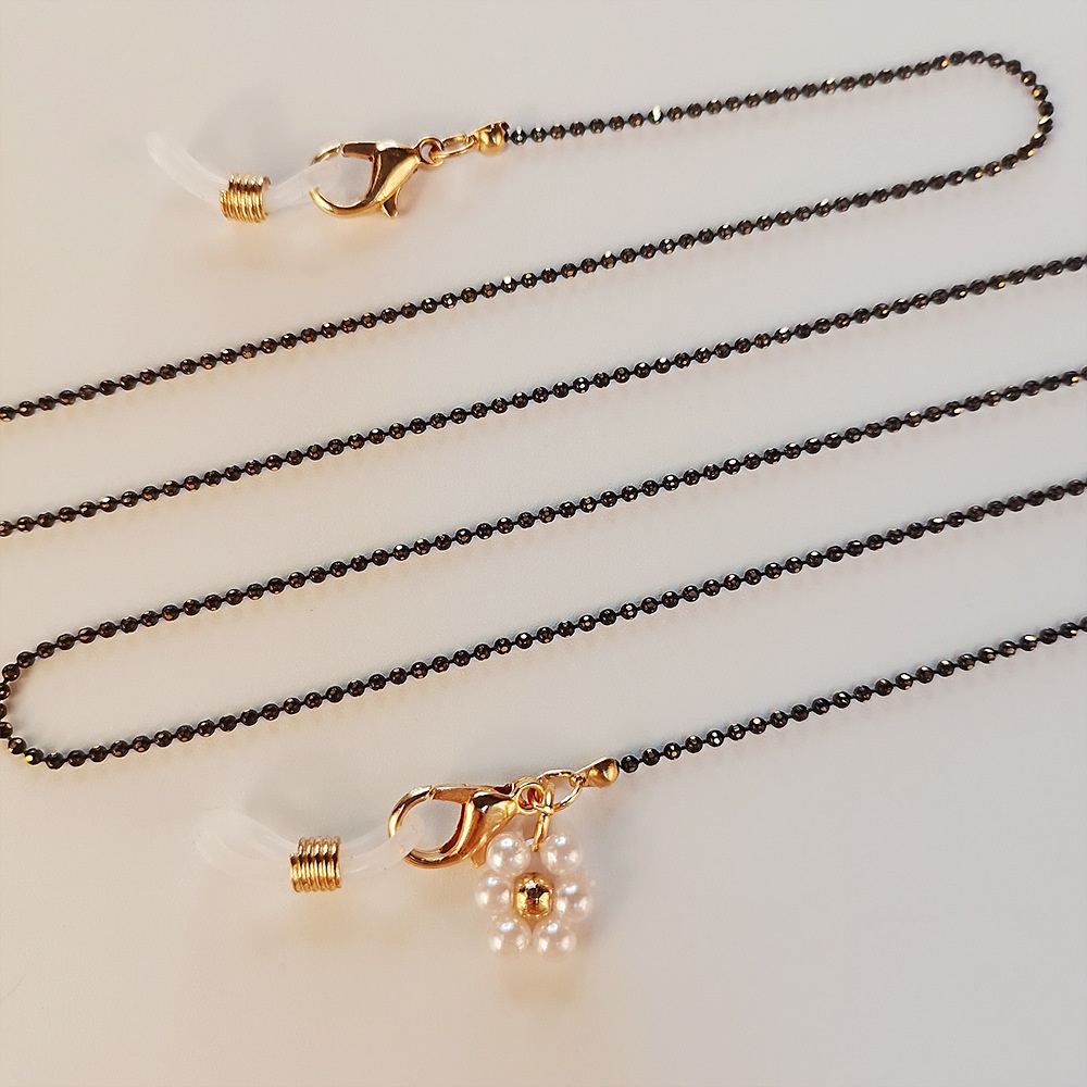 Anti-Lost Eyeglass Strap Beaded with Pearls And Chrysanthemums New Korean Style