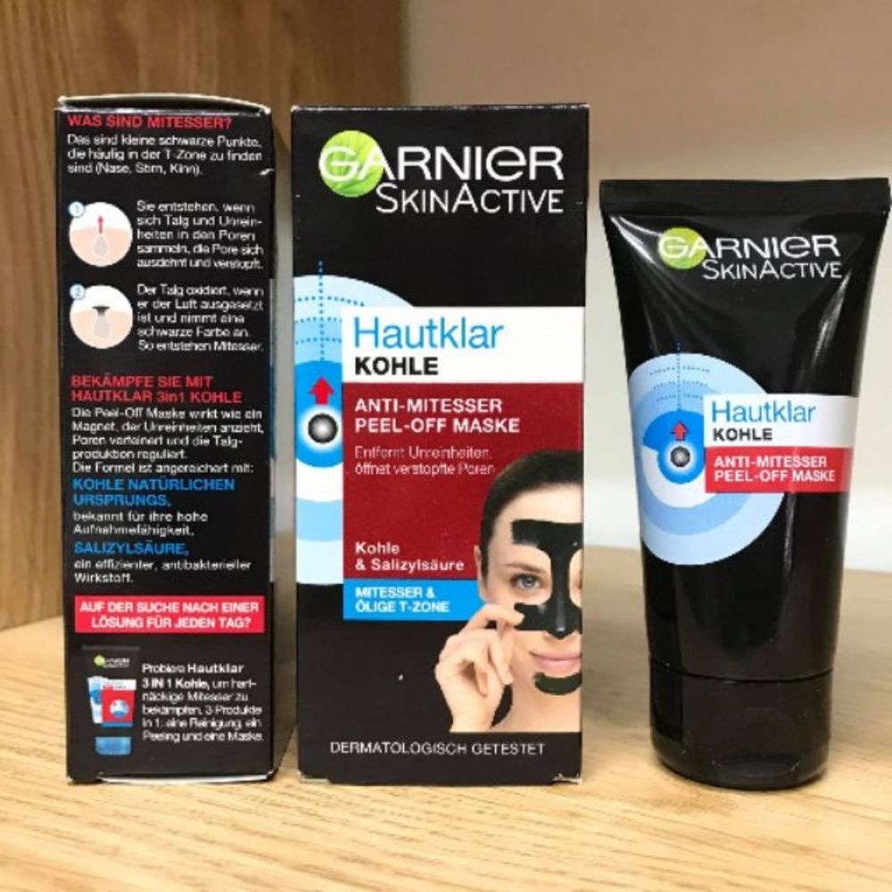 Gel mặt nạ lột mụn đầu đen Garnier 50ml hàng Đức