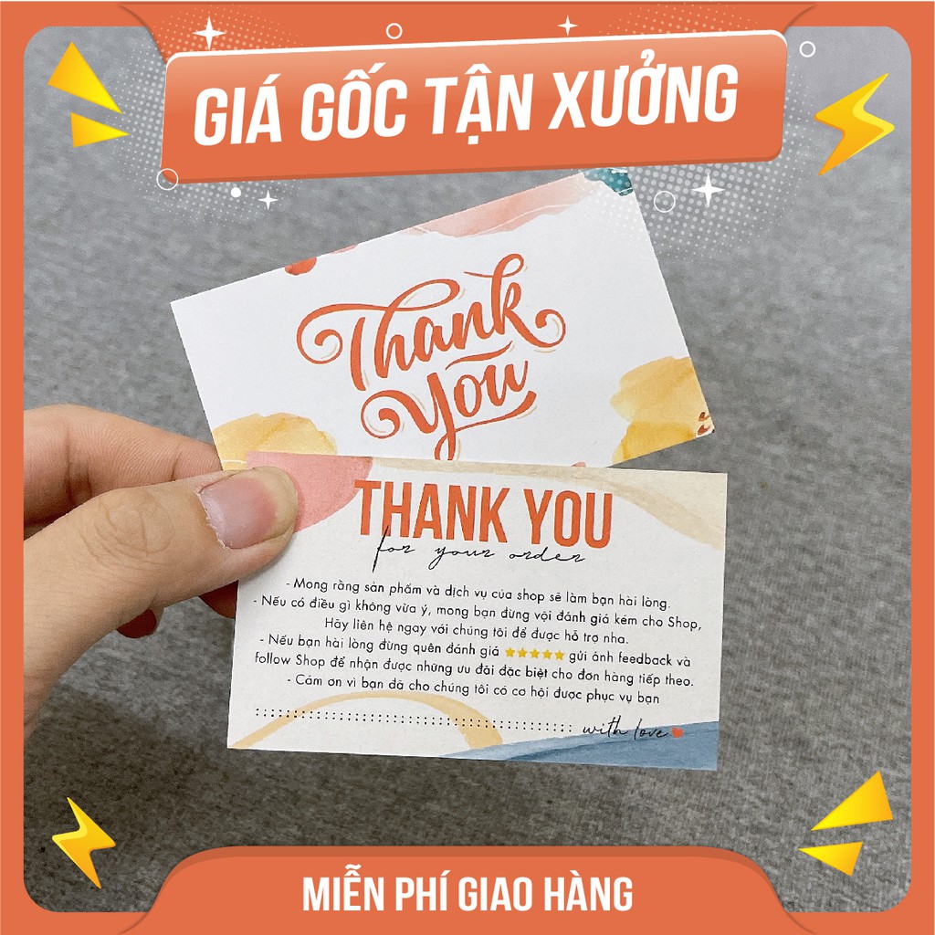 [ XÃ KHO ] Name card cám ơn, Card cám ơn nhằm tri ân khách hàng - MS: 018