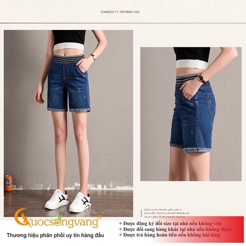 Quần short jean lưng cao quần short lưng thun GLQ123 Cuocsongvang